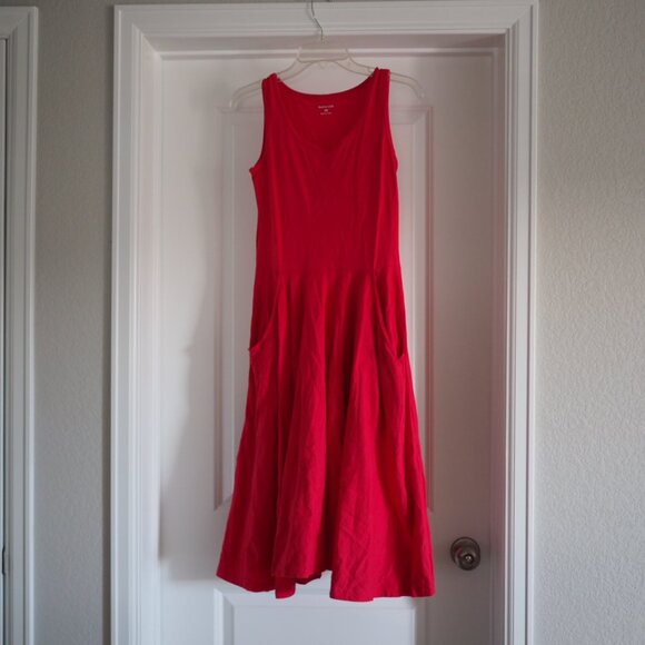 Svaha Dresses & Skirts - Svaha USA Red Sleeveless Twirl Dress Sz XS With Pockets 100% Cotton